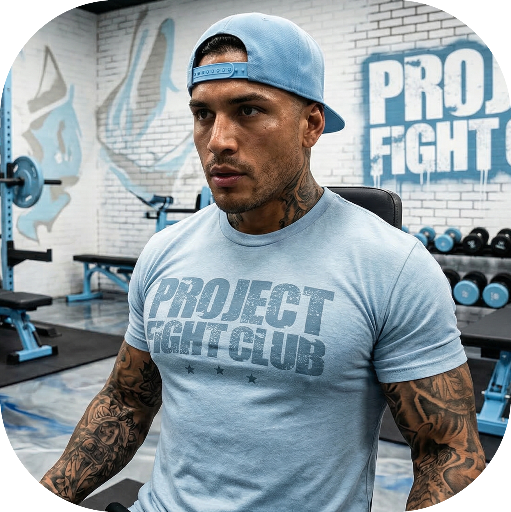 MENS ICE BLUE T-SHIRT - SUPPORT POLICE