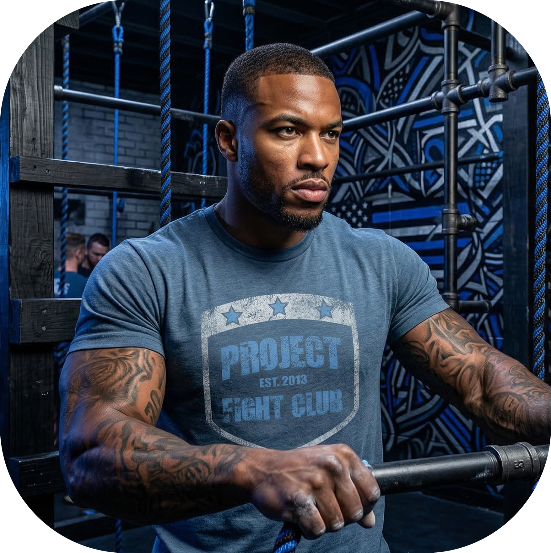 MENS INDIGO T-SHIRT - SUPPORT POLICE