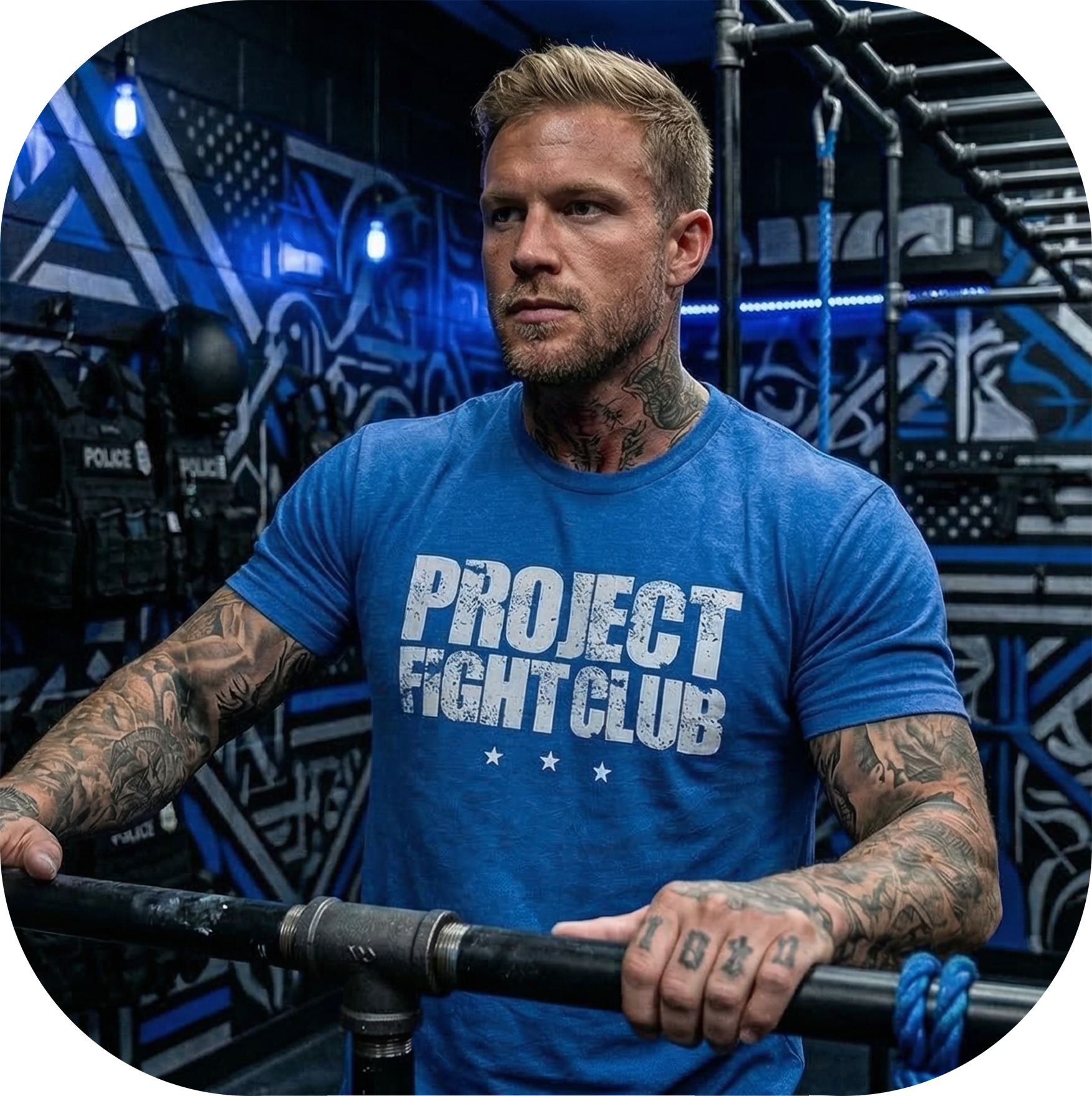 MENS ROYAL BLUE T-SHIRT - SUPPORT POLICE