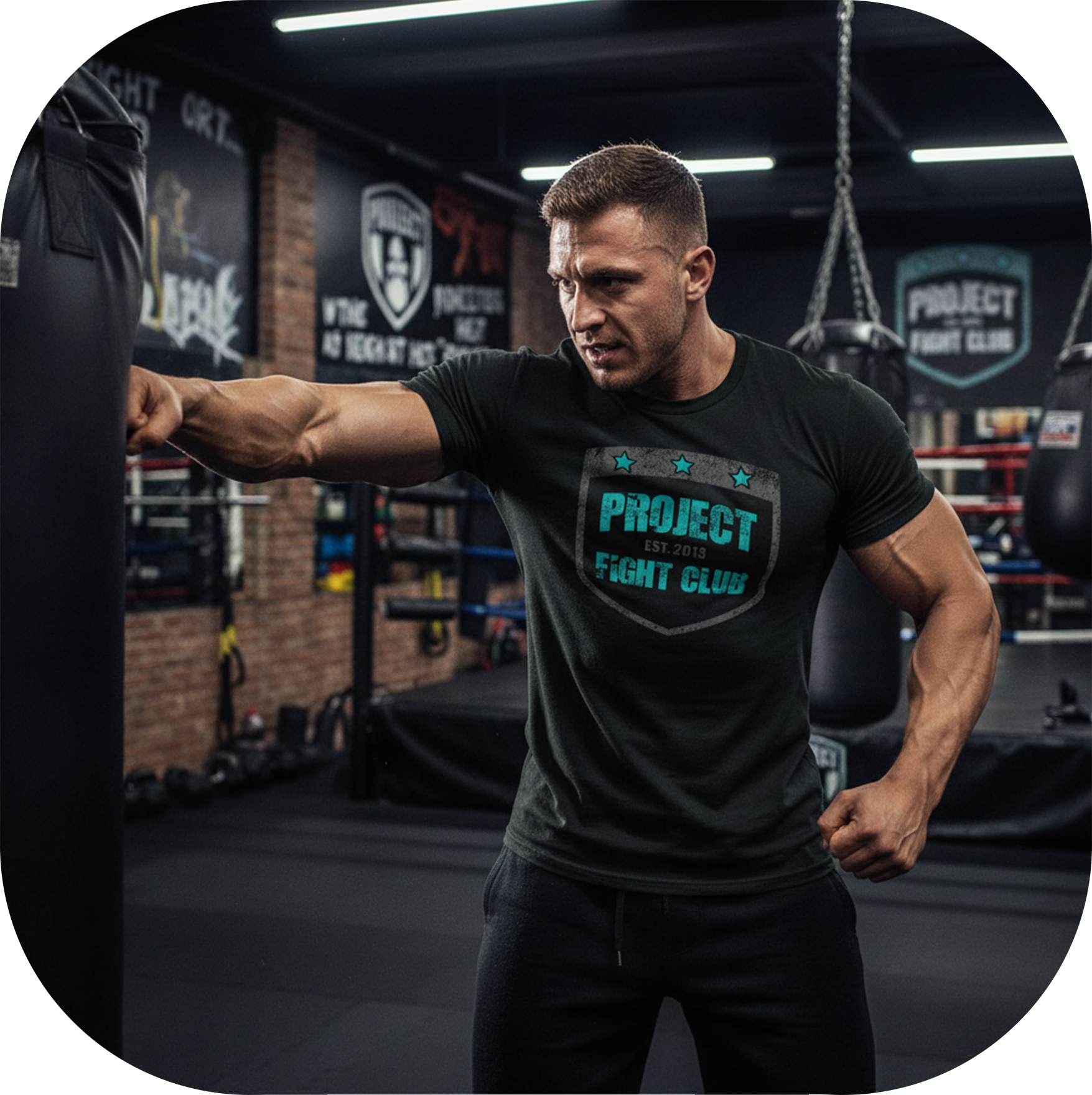 MENS BLACK T-SHIRT #5 - FIGHT ADDICTION