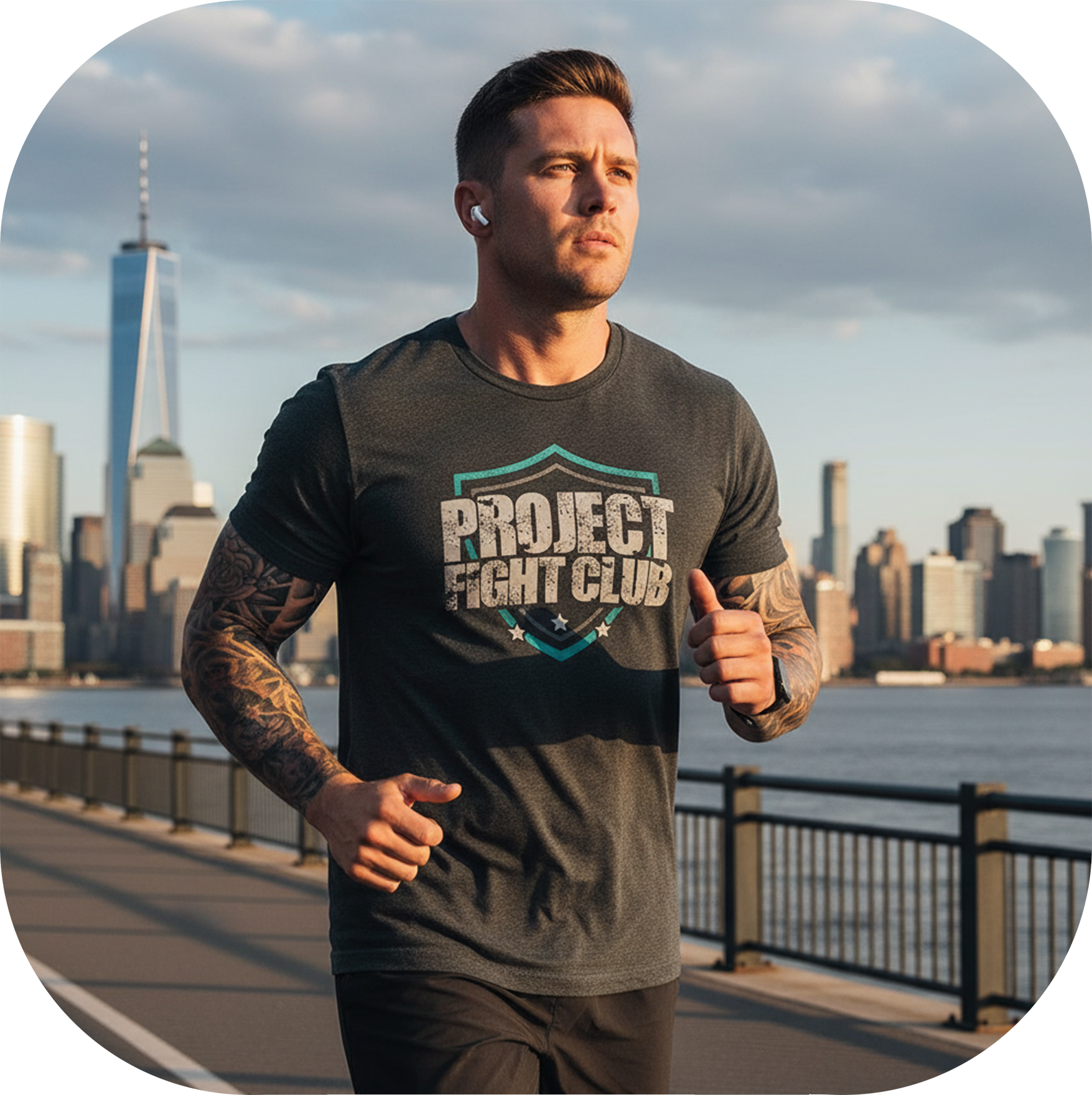 MENS CHARCOAL T-SHIRT - FIGHT ADDICTION