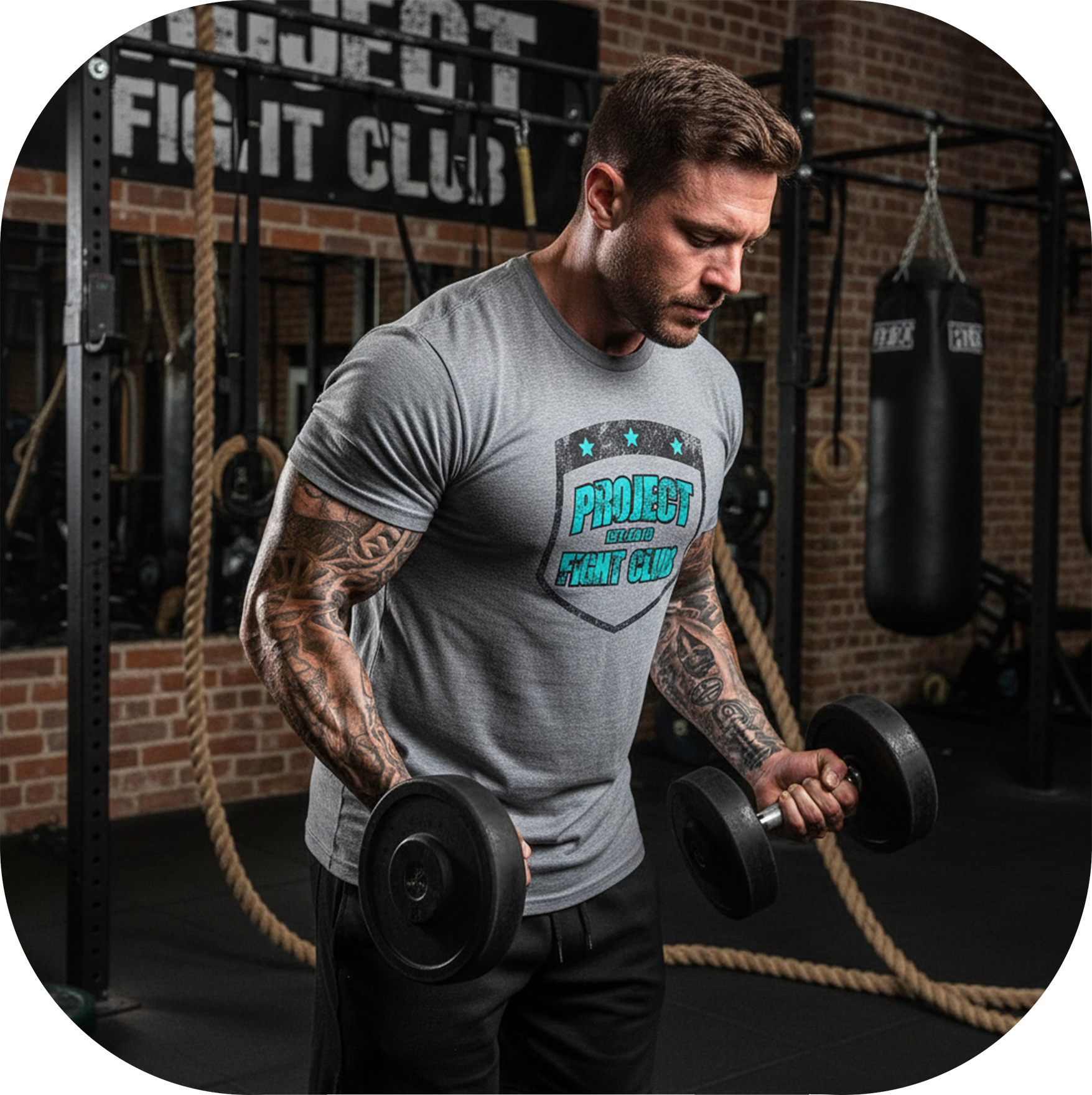 MENS GREY T-SHIRT #2 - FIGHT ADDICTION
