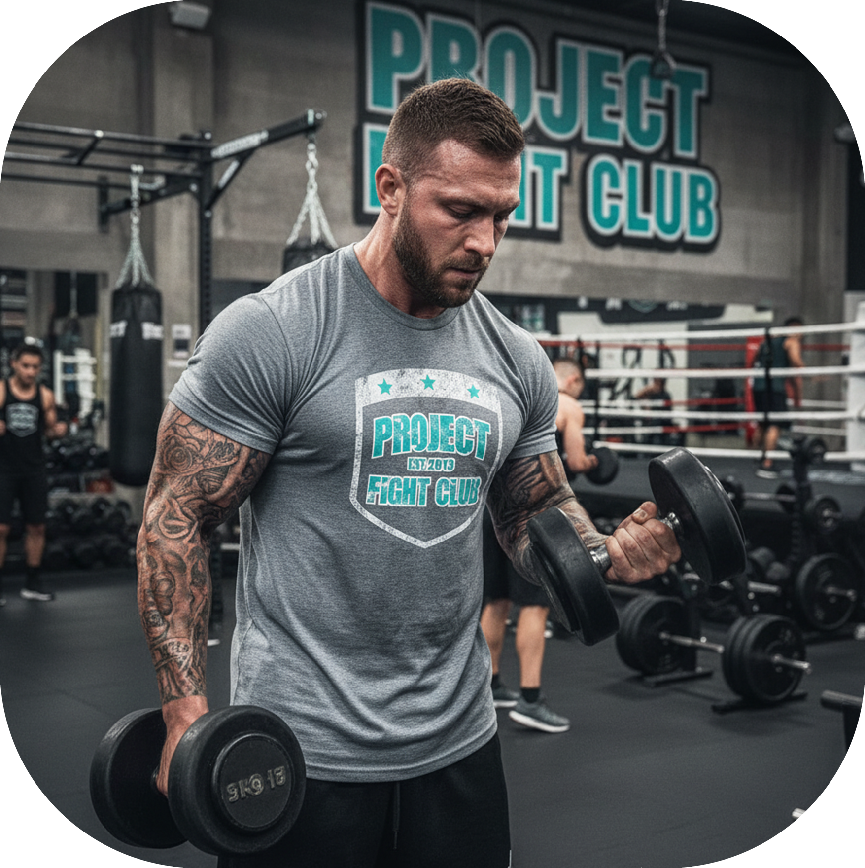 MENS GREY T-SHIRT #3 - FIGHT ADDICTION