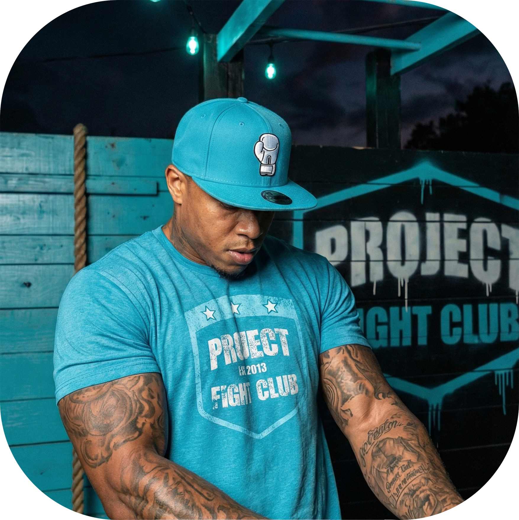 MENS TURQUOISE T-SHIRT - FIGHT ADDICTION