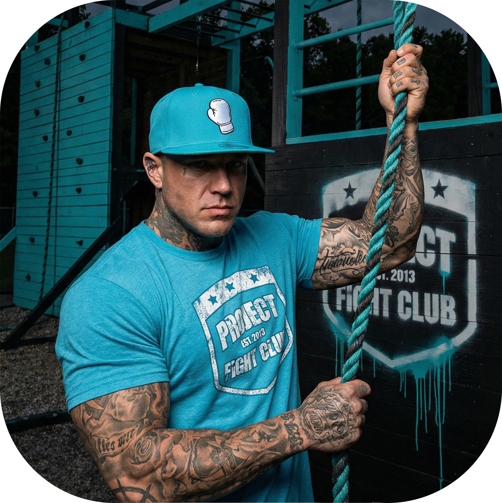 MENS TURQUOISE T-SHIRT #2 - FIGHT ADDICTION