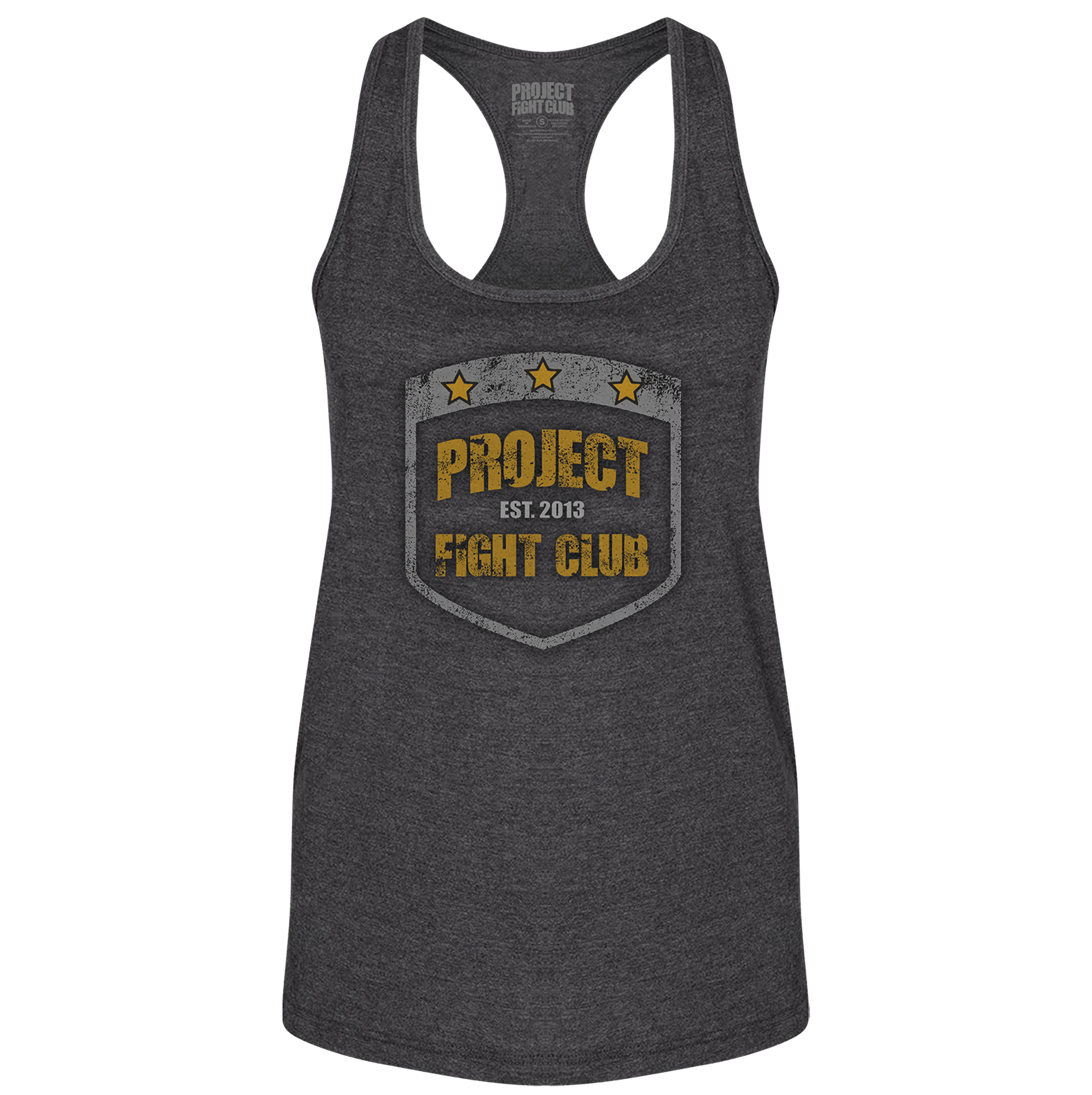 WOMENS DARK GREY RACERBACK TANK #2 - PROTECT ANIMALS & WILDLIFE