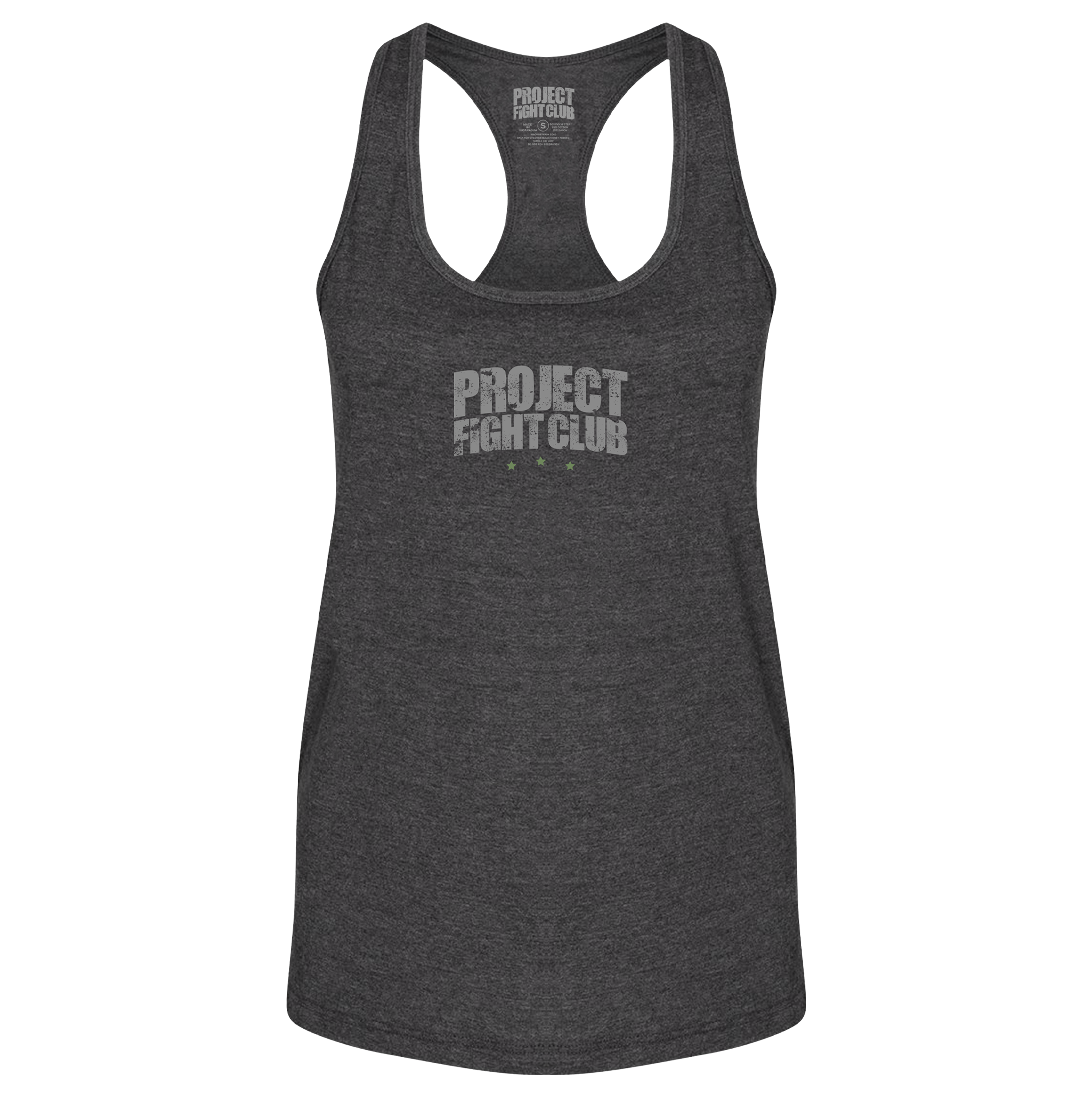WOMENS DARK GREY RACERBACK TANK 3 - HONOR SOLDIERS & VETERANS