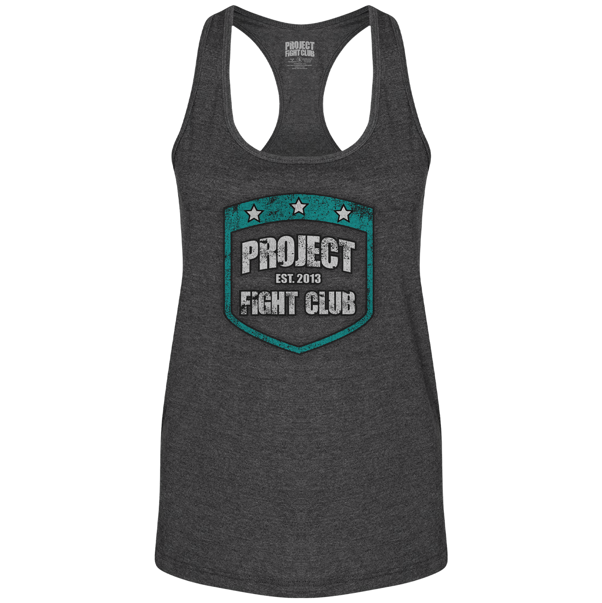WOMENS DARK GREY RACERBACK TANK - FIGHT ADDICTION