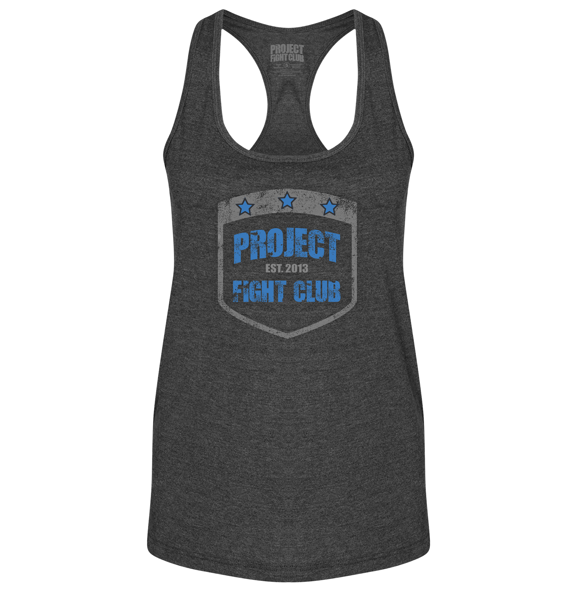 WOMENS DARK GREY RACERBACK TANK #2 - SUPPORT POLICE