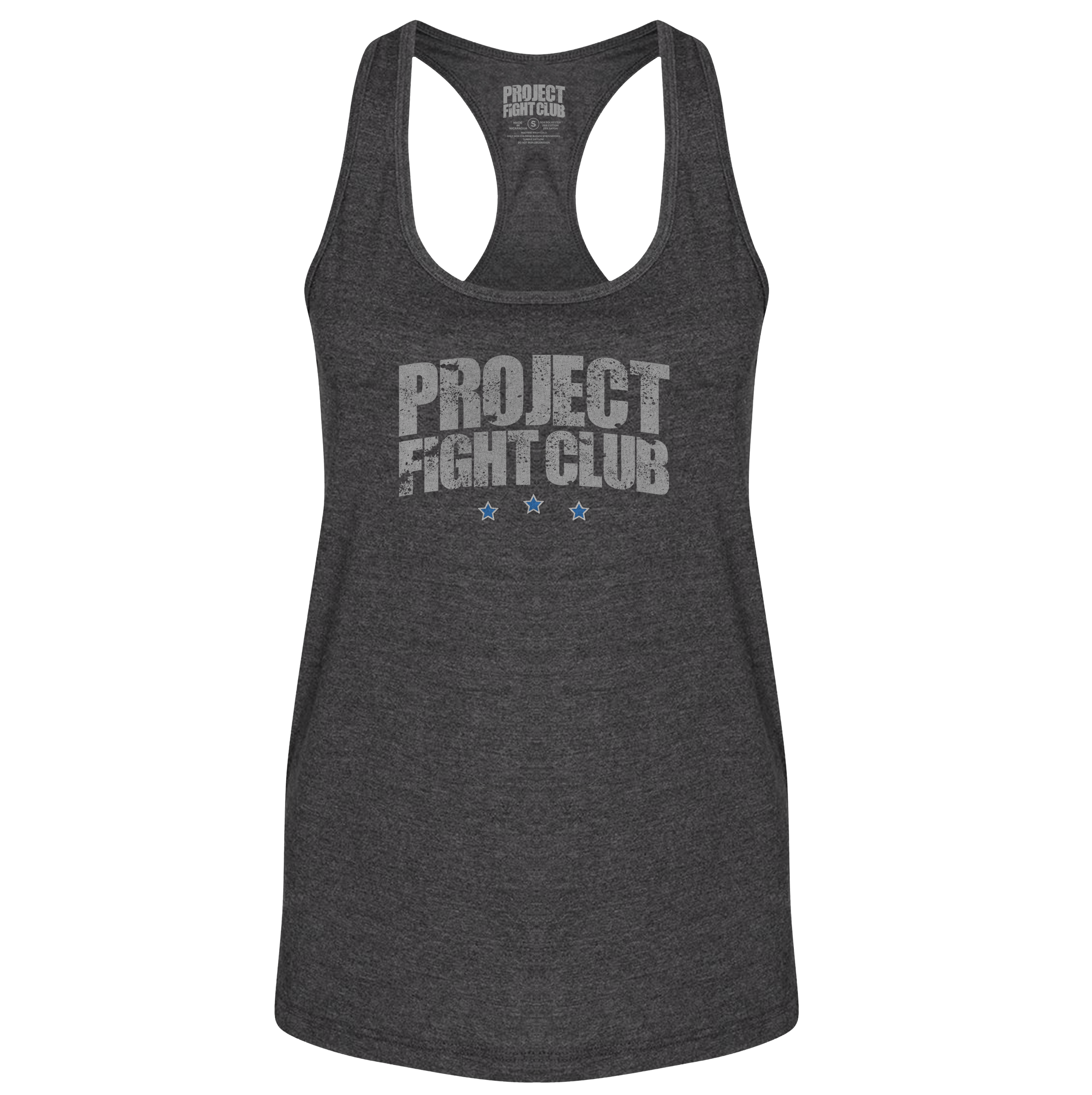 WOMENS DARK GREY RACERBACK TANK - SUPPORT POLICE