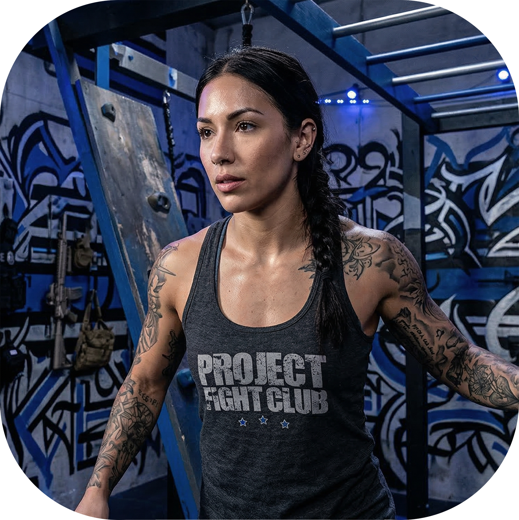 WOMENS DARK GREY RACERBACK TANK - SUPPORT POLICE