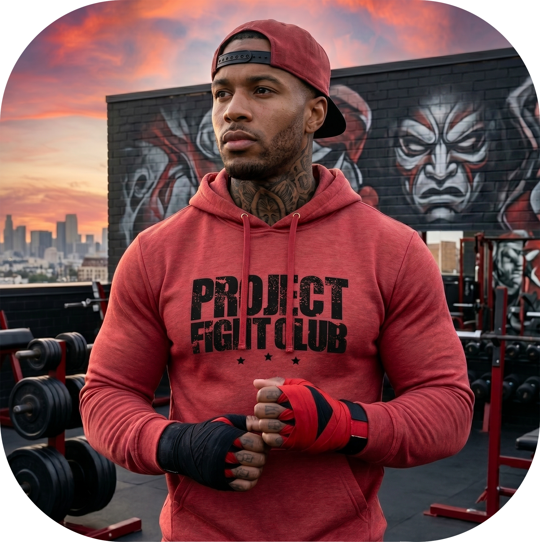 HEATHER RED MIDWEIGHT HOODIE - HONOR FIREFIGHTERS & EMTs
