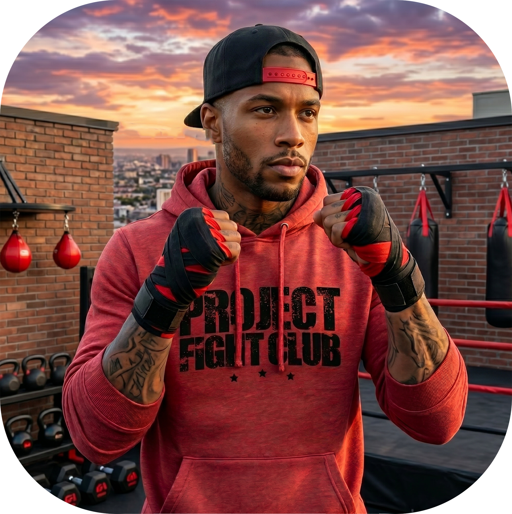 HEATHER RED MIDWEIGHT HOODIE - HONOR FIREFIGHTERS & EMTs