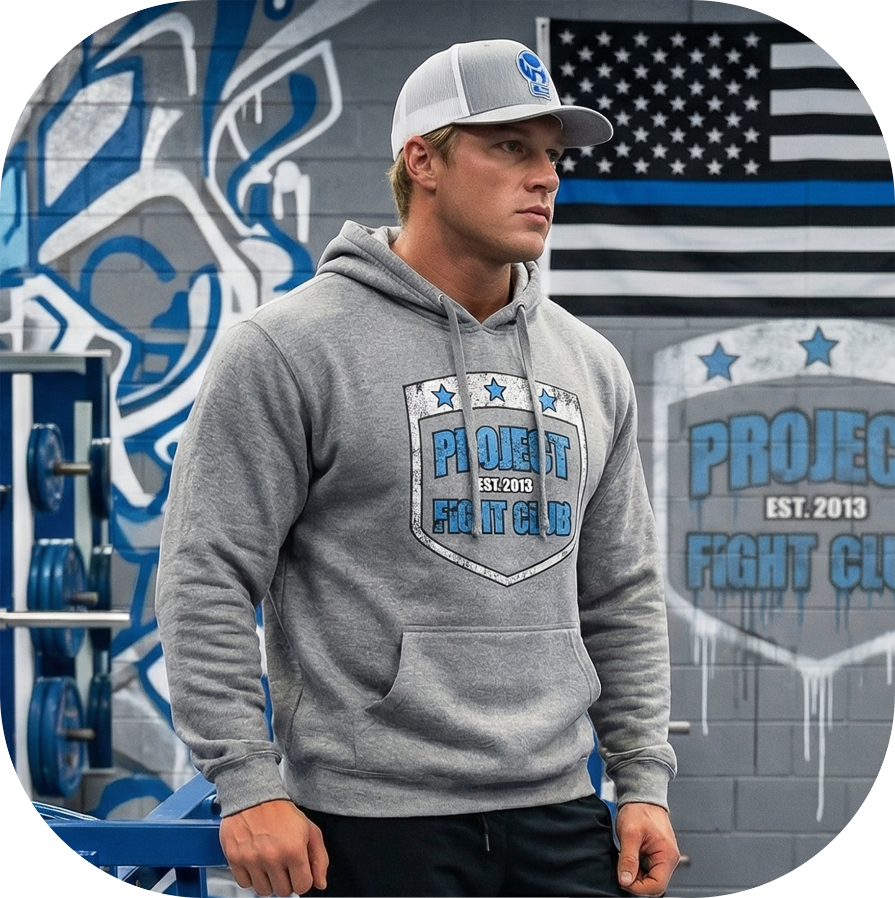 GUNMETAL MIDWEIGHT HOODIE #2 - SUPPORT POLICE