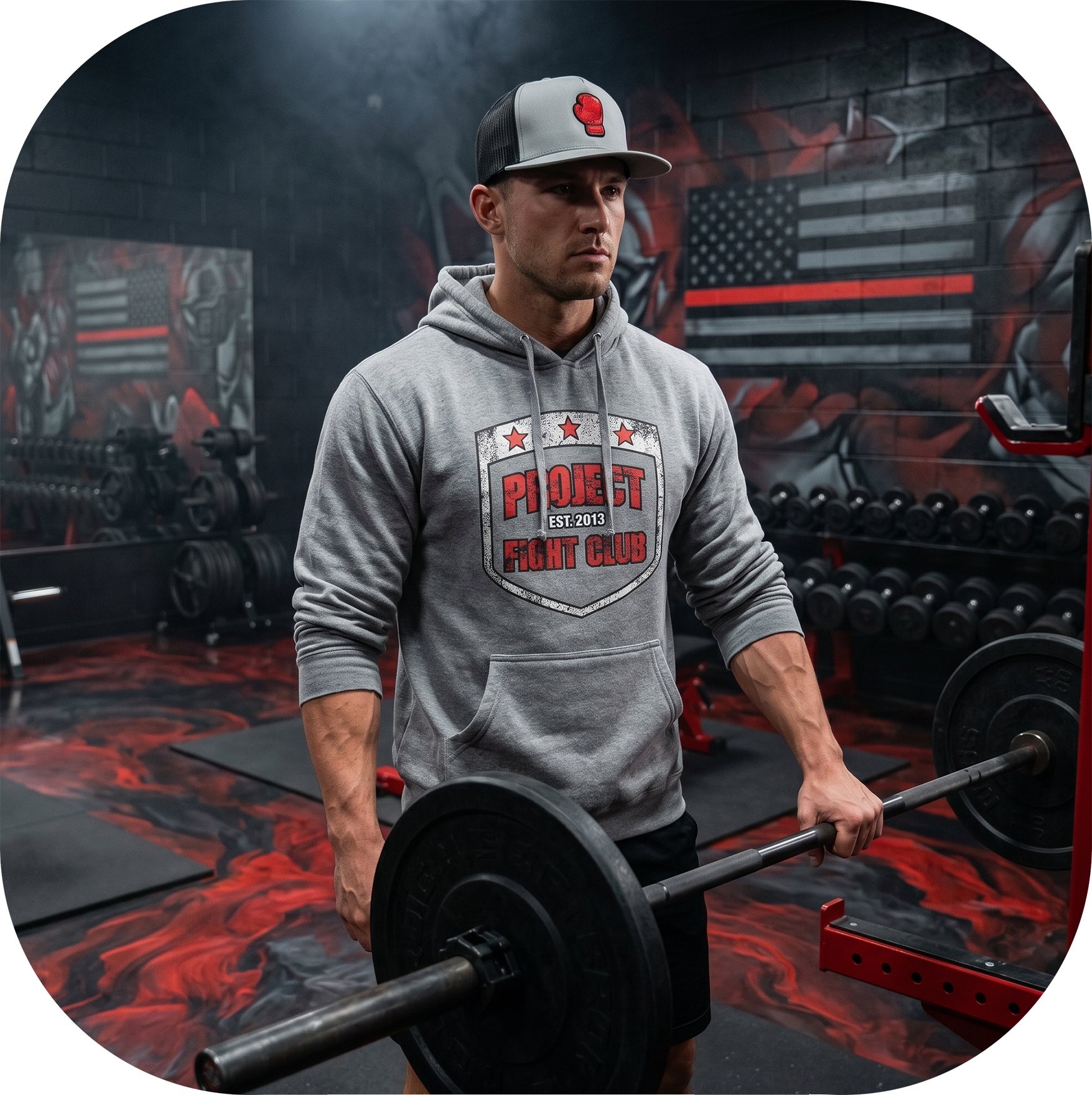 GREY MIDWEIGHT HOODIE 2 - HONOR FIREFIGHTERS & EMTs