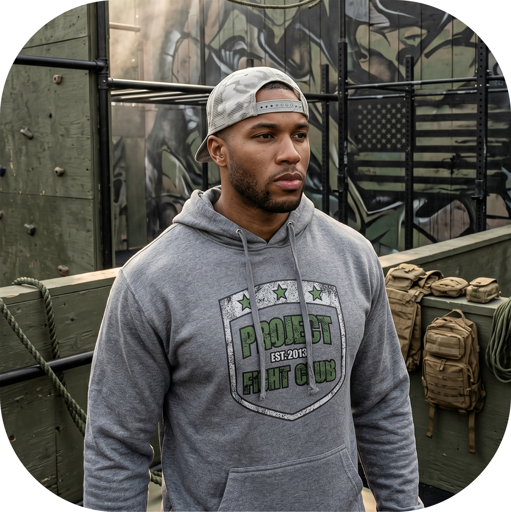 GREY MIDWEIGHT HOODIE 2 - HONOR SOLDIERS & VETERANS