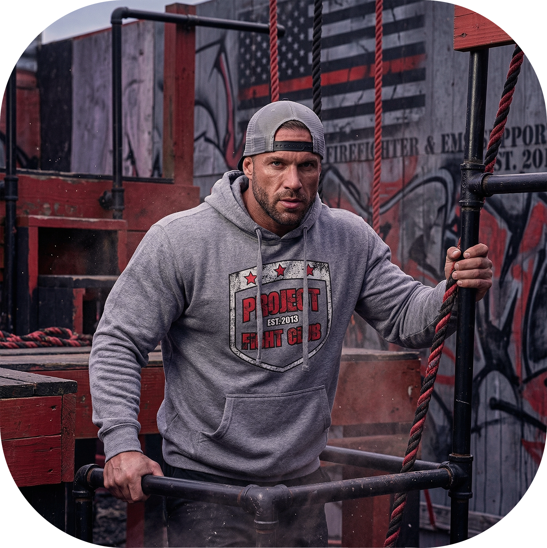 GREY MIDWEIGHT HOODIE 2 - HONOR FIREFIGHTERS & EMTs