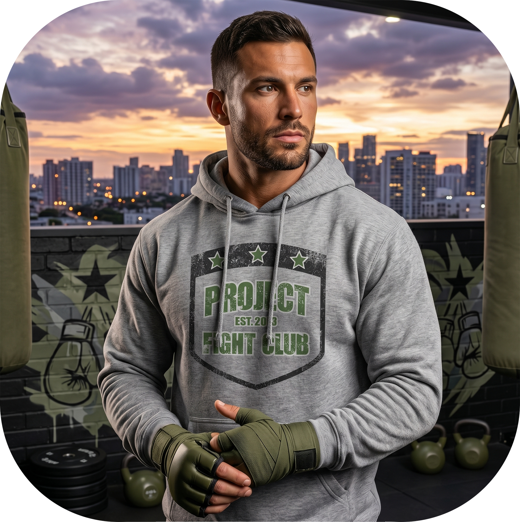 GREY MIDWEIGHT HOODIE - HONOR SOLDIERS & VETERANS
