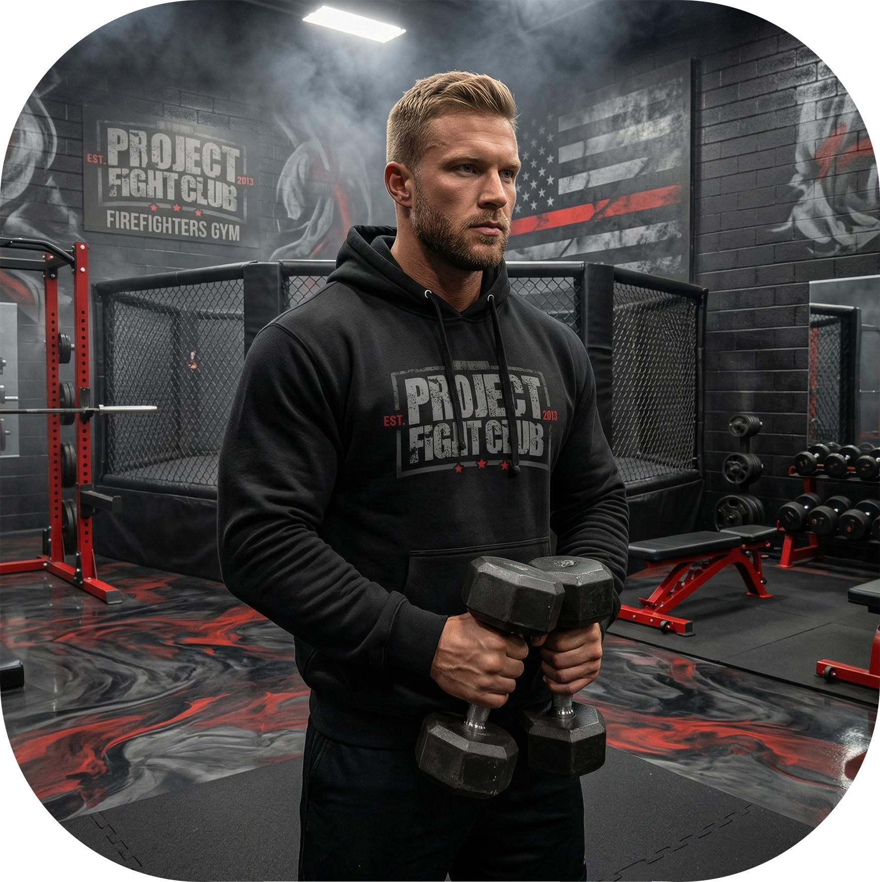 BLACK MIDWEIGHT HOODIE - HONOR FIREFIGHTERS & EMTs