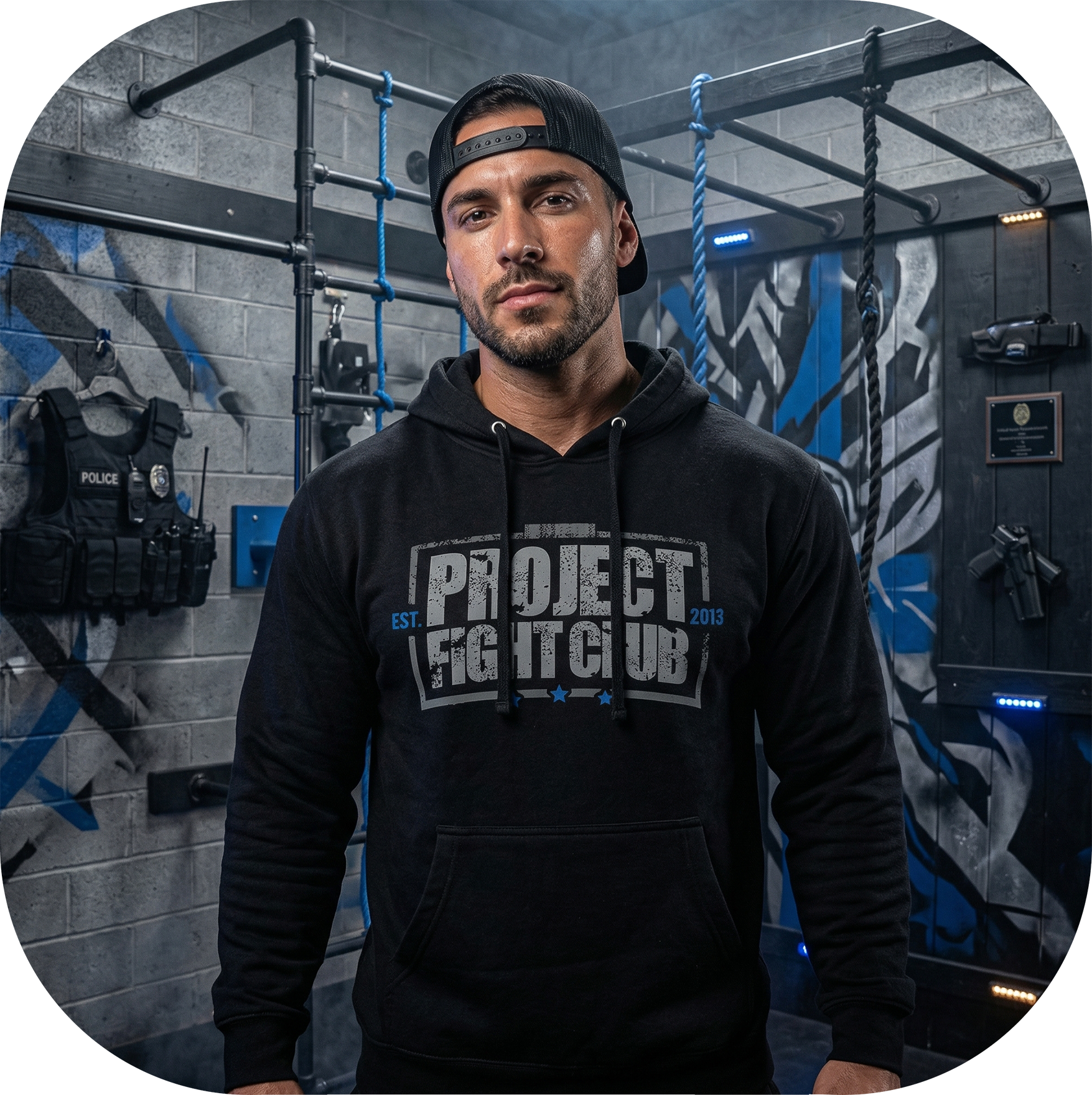 BLACK MIDWEIGHT HOODIE - SUPPORT POLICE