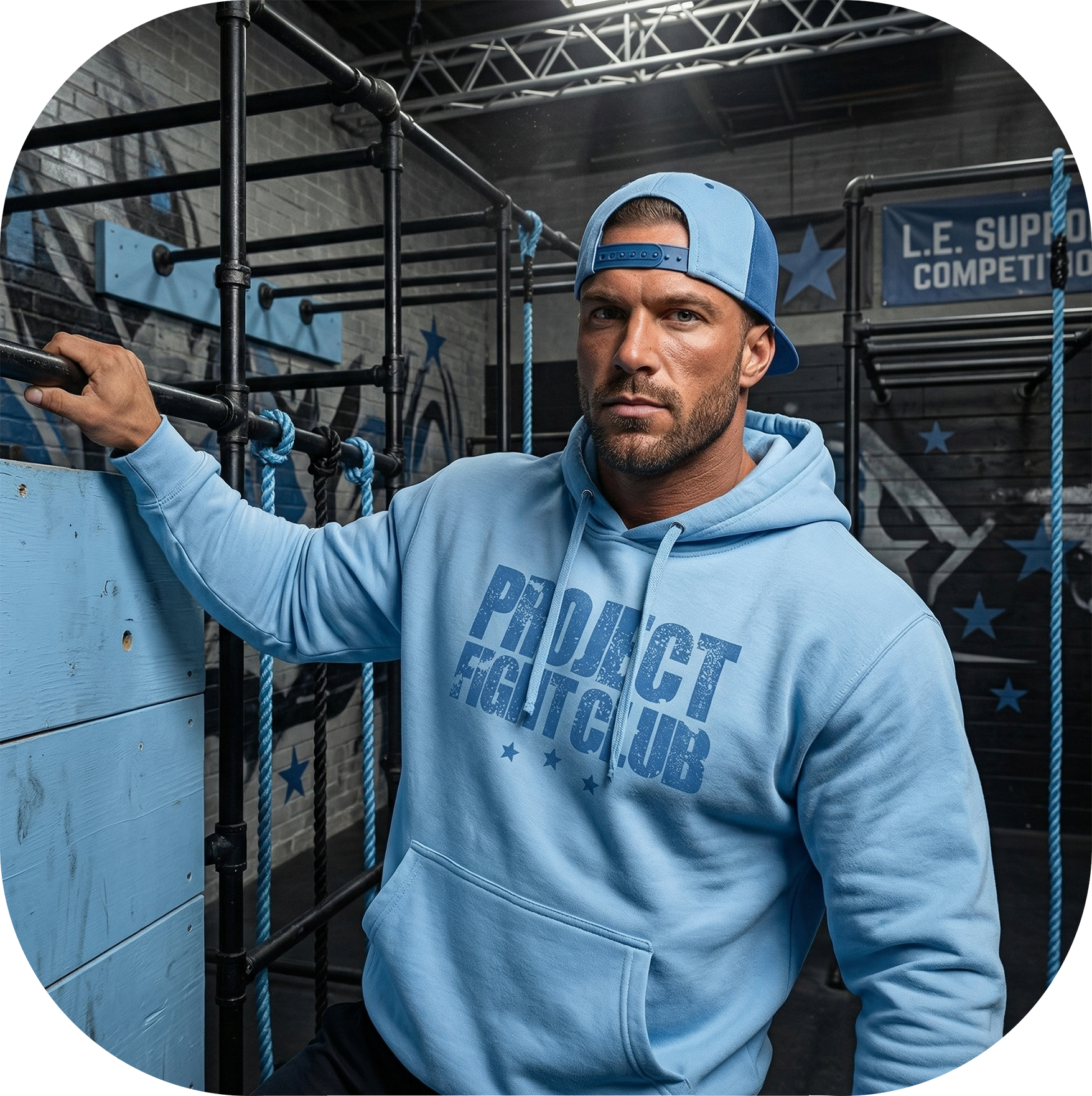 AQUA MIDWEIGHT HOODIE - SUPPORT POLICE