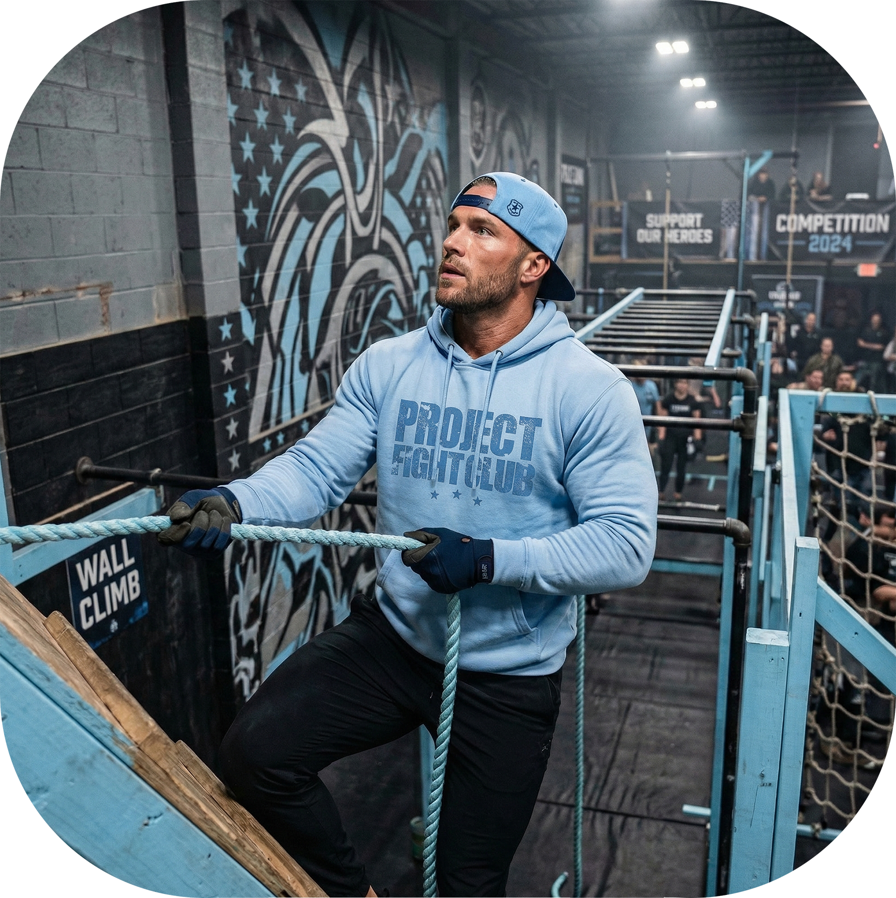 AQUA MIDWEIGHT HOODIE - SUPPORT POLICE