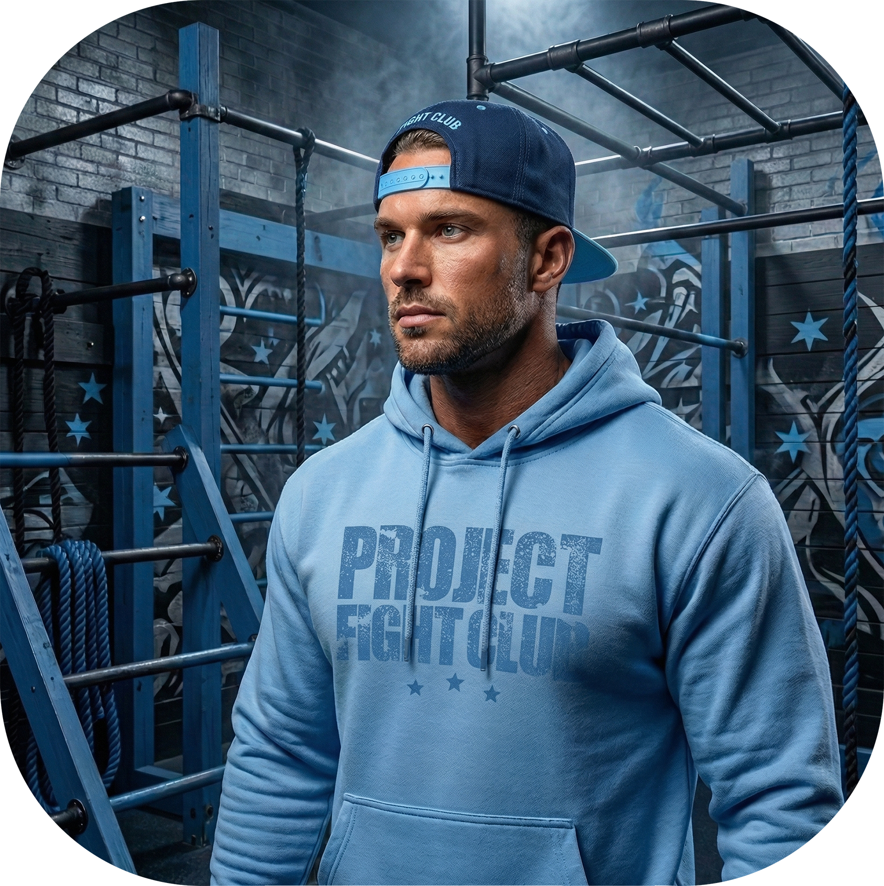 AQUA MIDWEIGHT HOODIE - SUPPORT POLICE