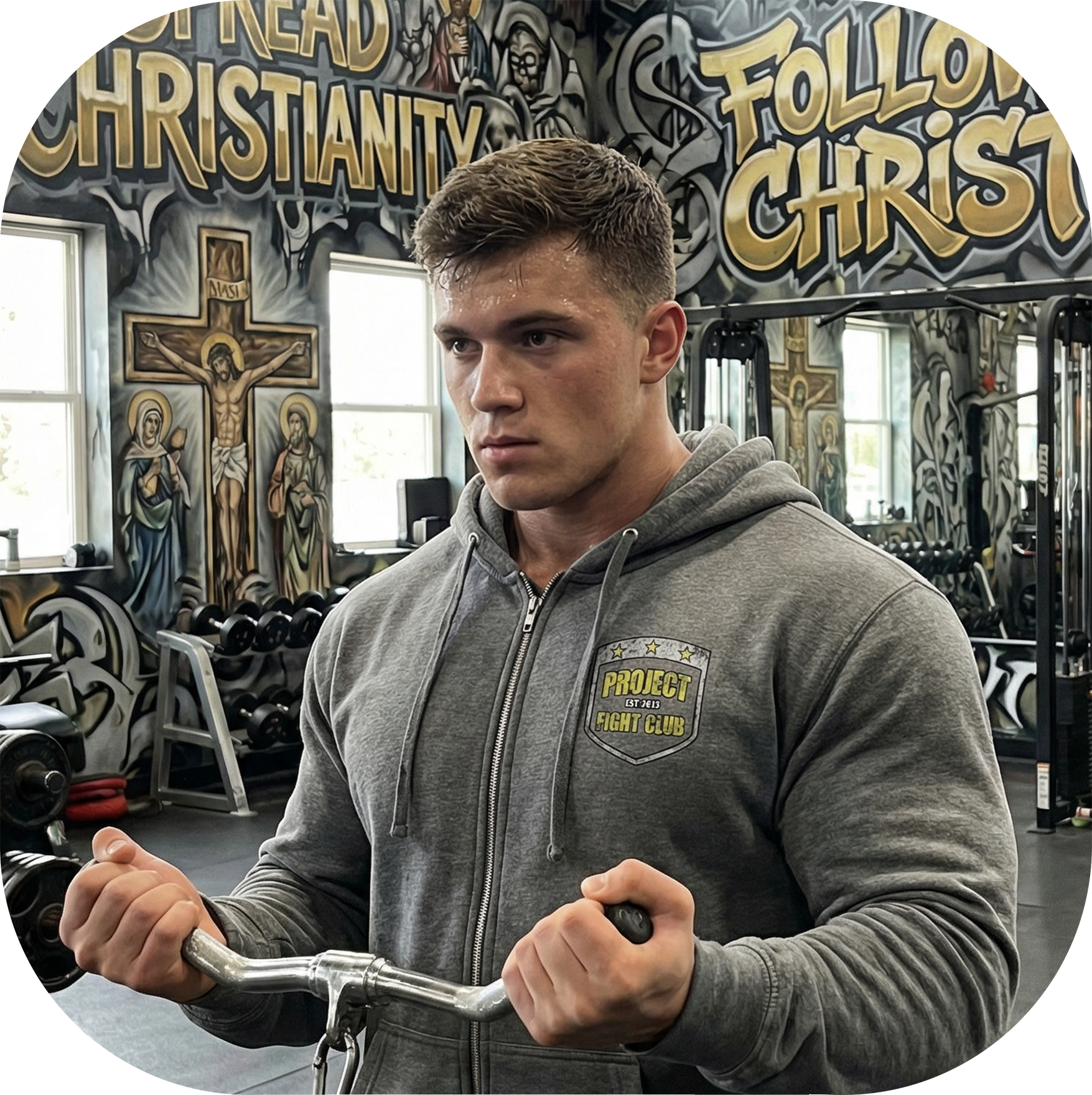 GUNMETAL MIDWEIGHT ZIP HOODIE - SPREAD CHRISTIANITY