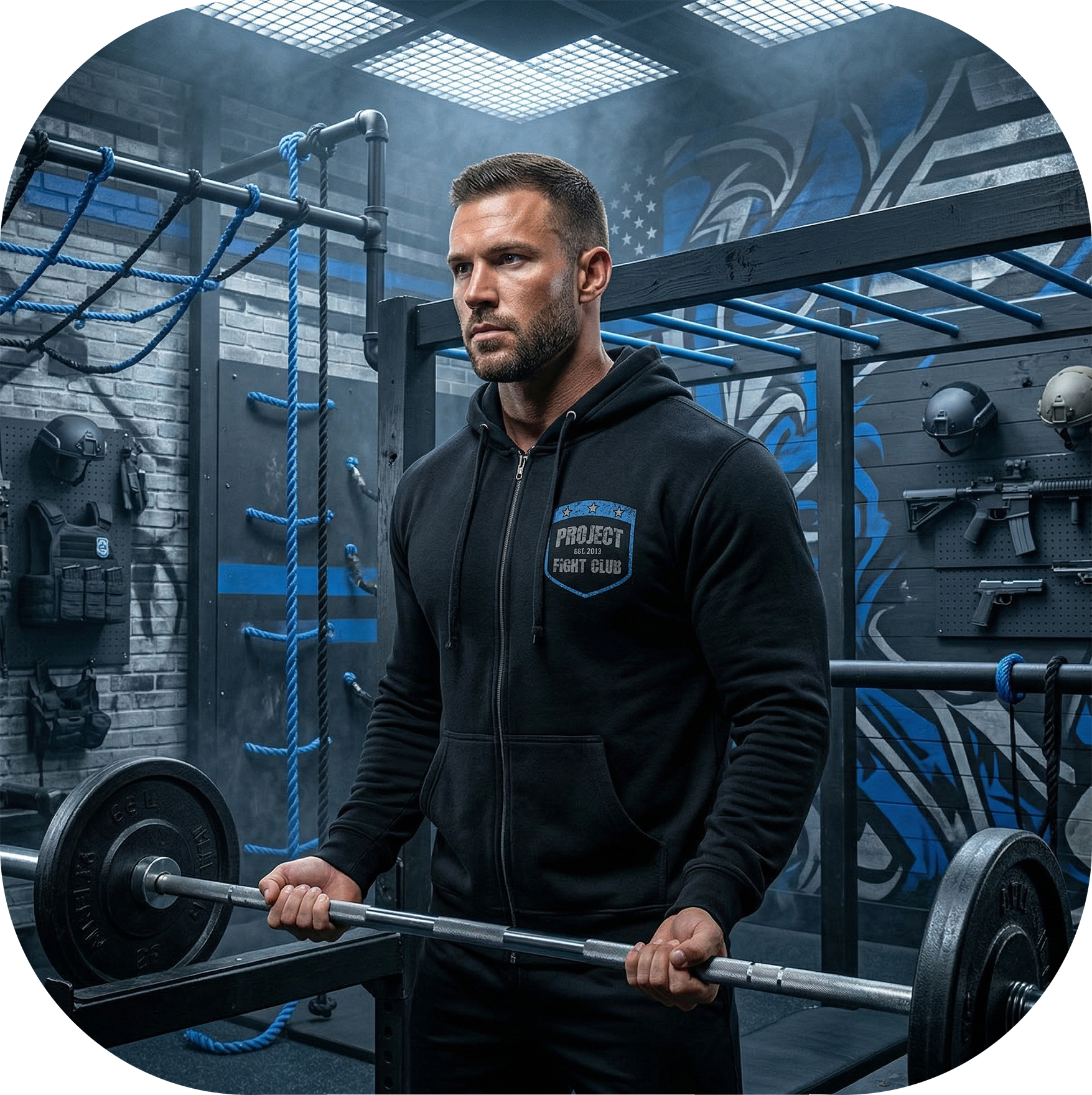 BLACK MIDWEIGHT ZIP HOODIE - SUPPORT POLICE