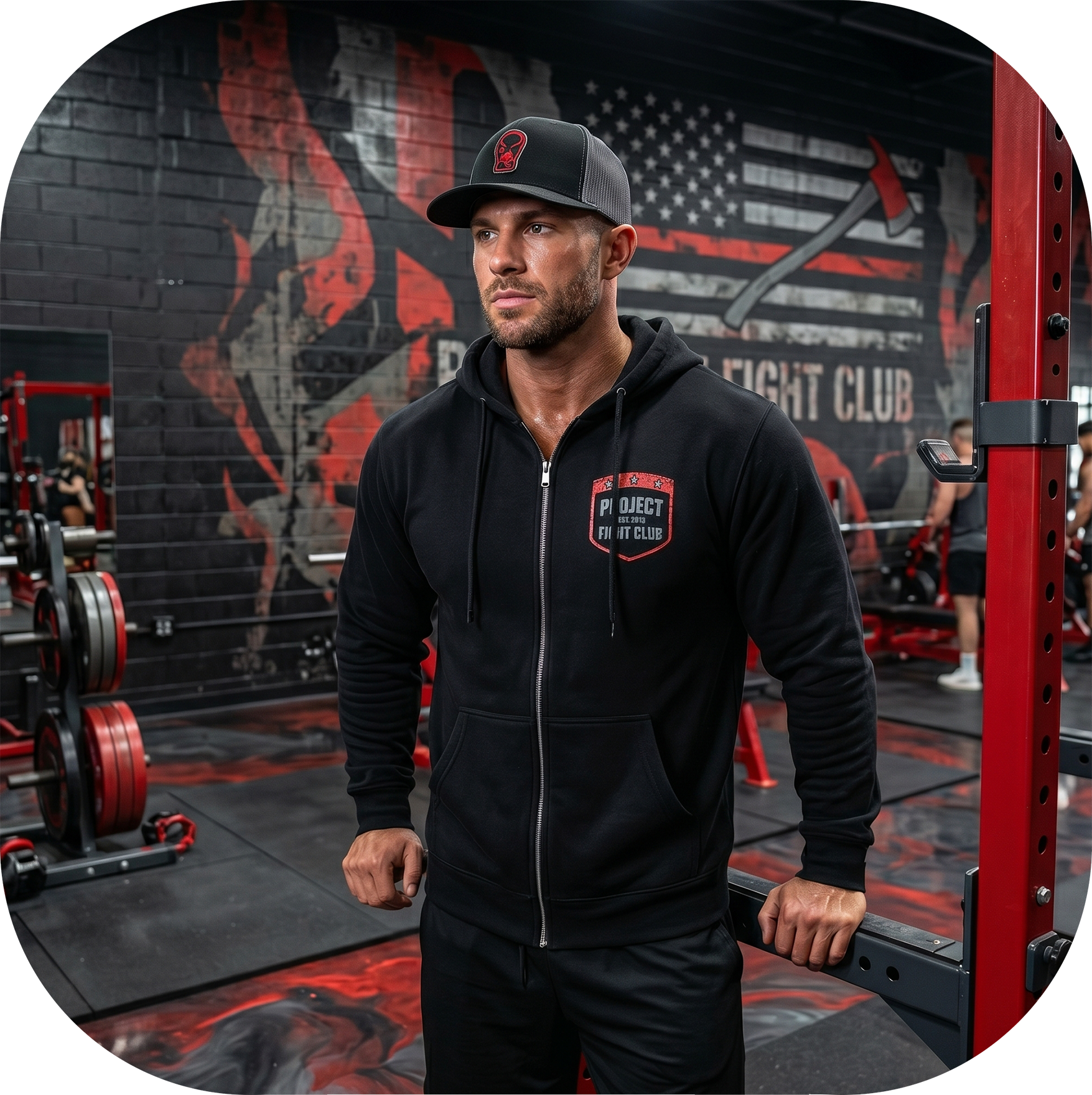BLACK MIDWEIGHT ZIP HOODIE - HONOR FIREFIGHTERS & EMTs