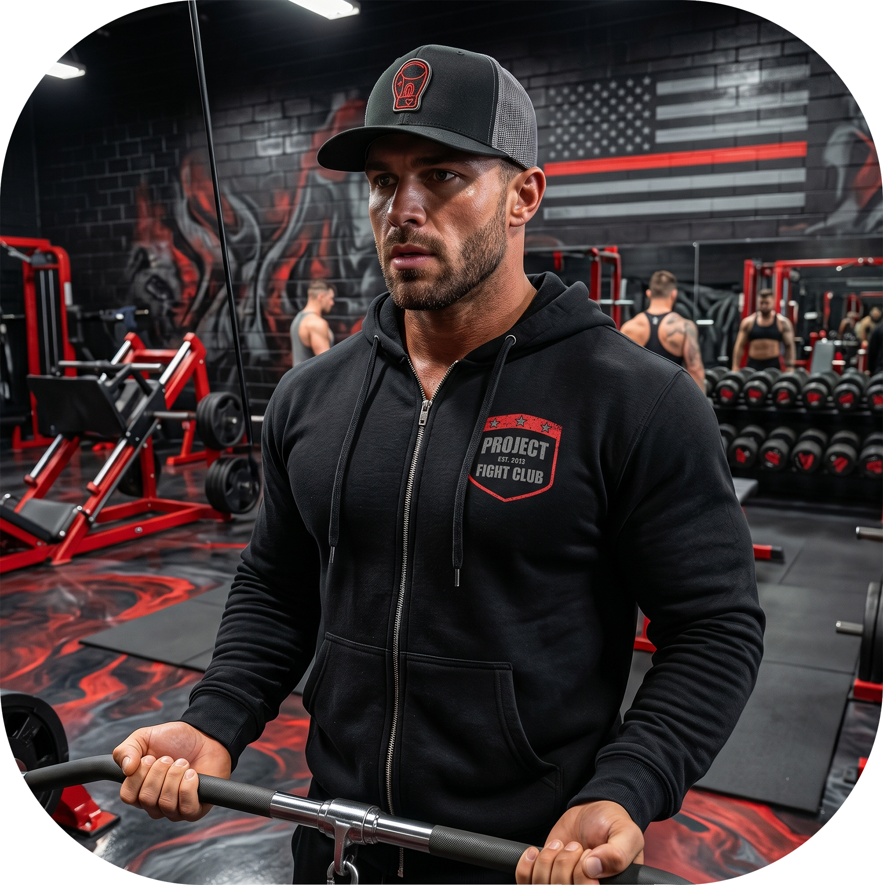 BLACK MIDWEIGHT ZIP HOODIE - HONOR FIREFIGHTERS & EMTs