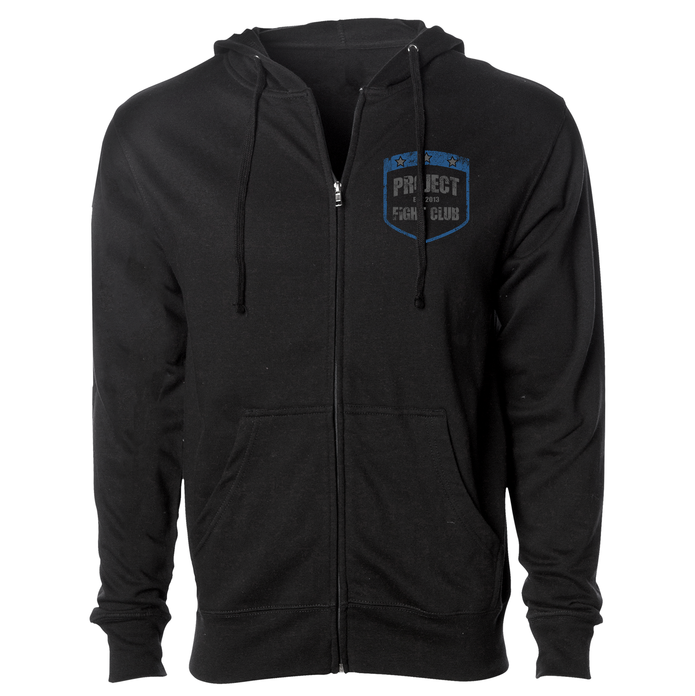 BLACK MIDWEIGHT ZIP HOODIE - SUPPORT POLICE