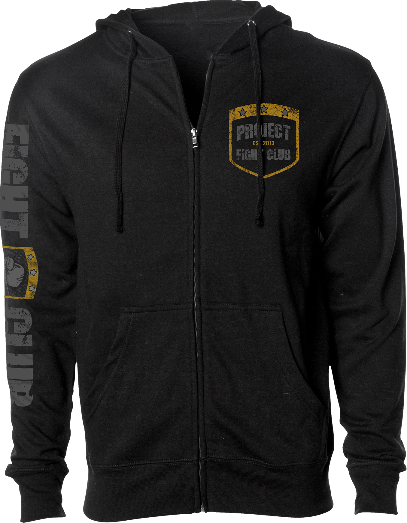 BLACK MIDWEIGHT ZIP HOODIE - PROTECT ANIMALS & WILDLIFE