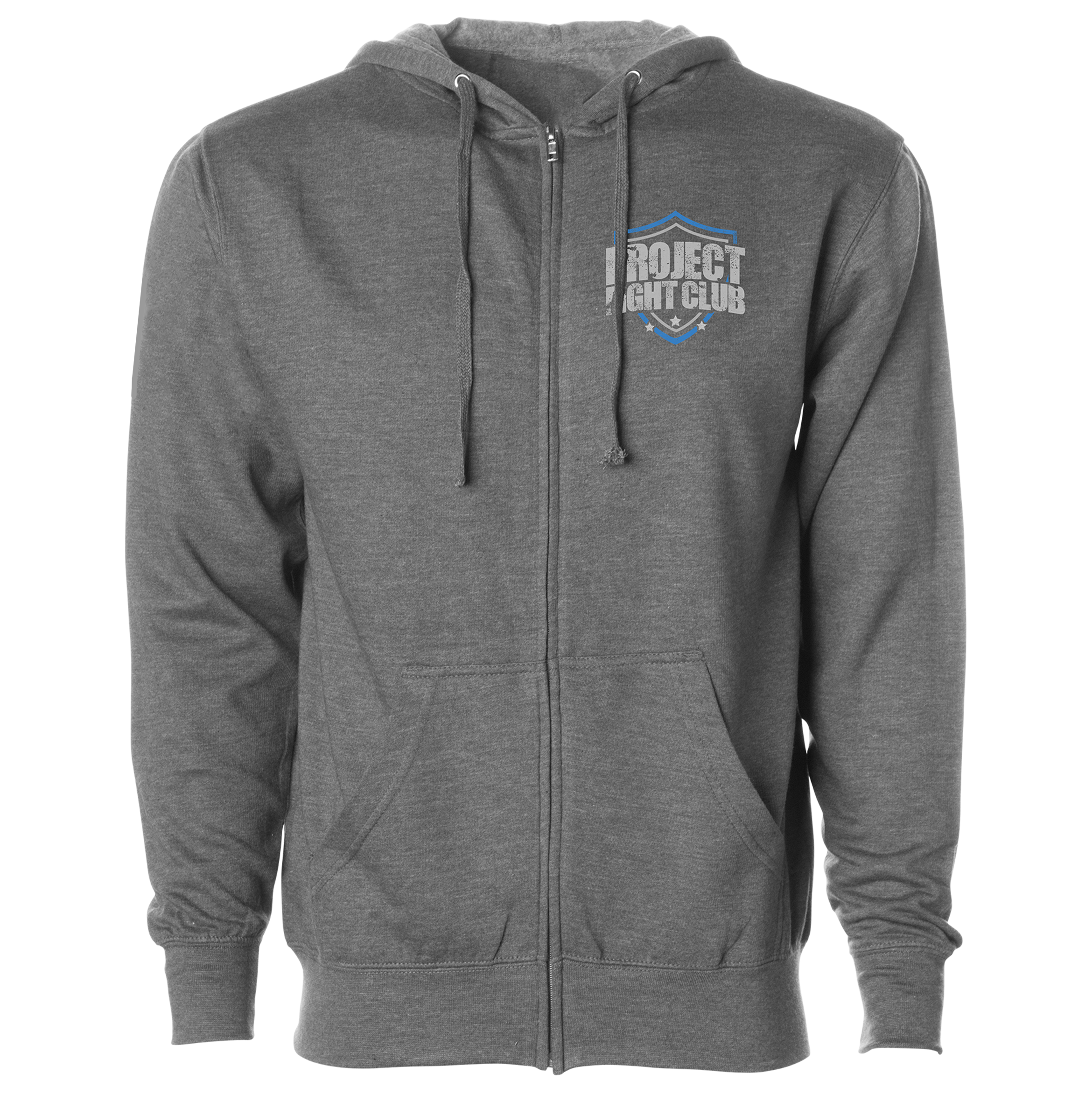 GUNMETAL MIDWEIGHT ZIP HOODIE - SUPPORT POLICE