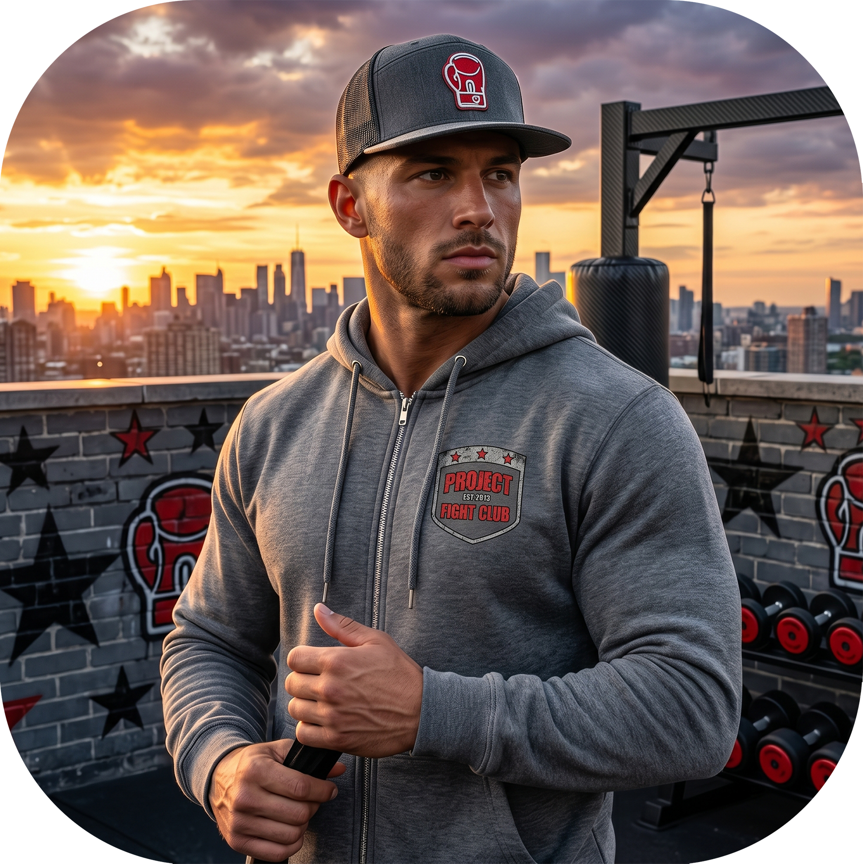 GUNMETAL MIDWEIGHT ZIP HOODIE - HONOR FIREFIGHTERS & EMTs