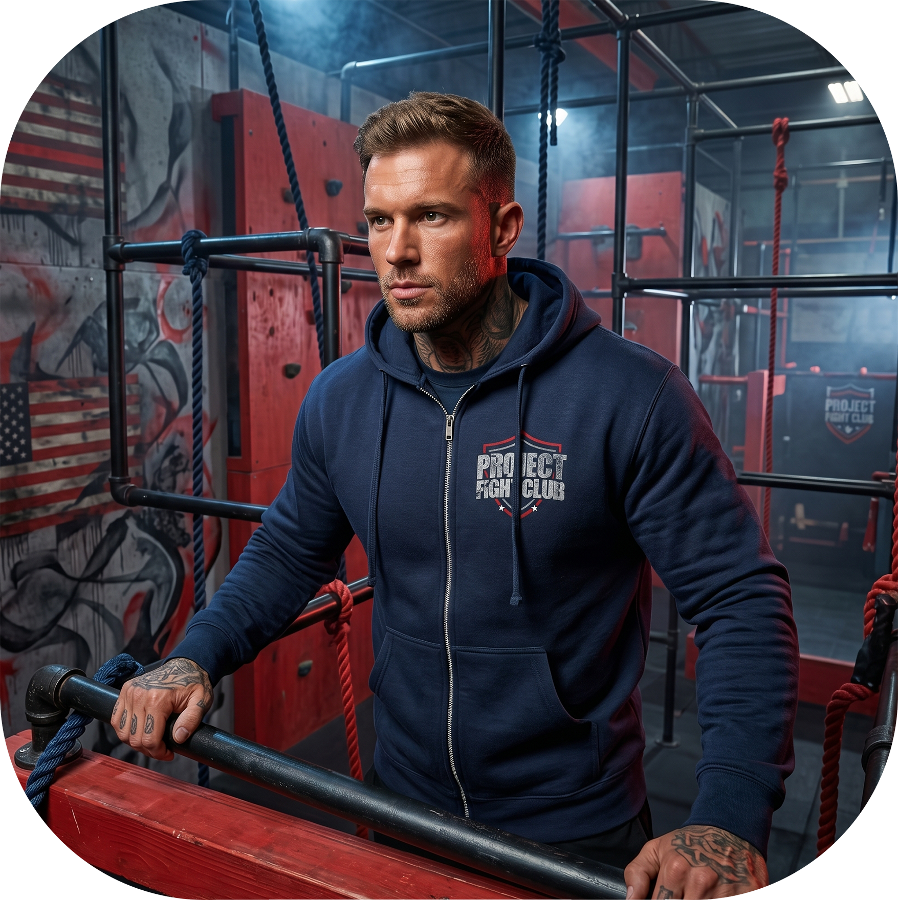 NAVY MIDWEIGHT ZIP HOODIE - HONOR FIREFIGHTERS & EMTs