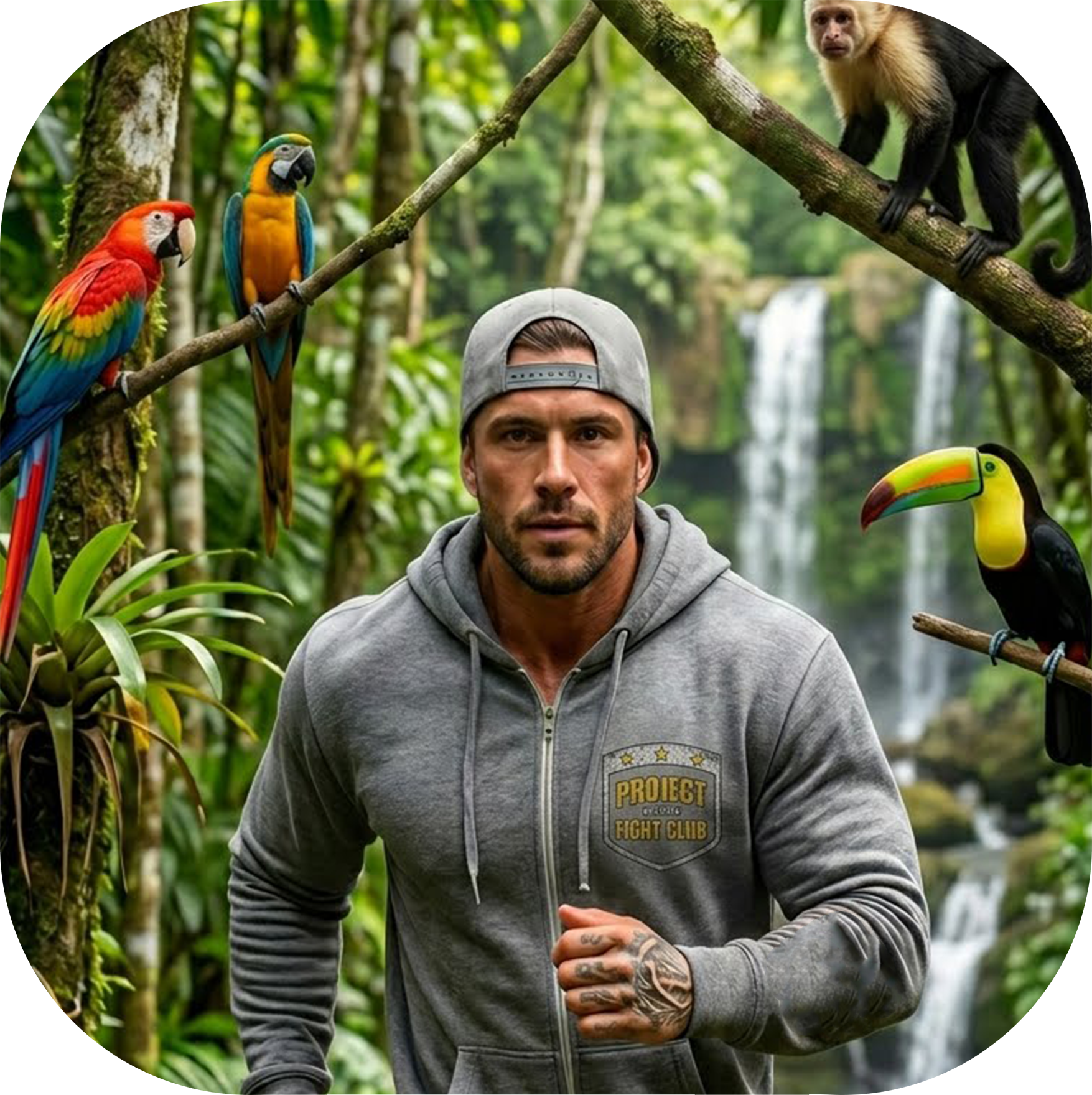 GUNMETAL MIDWEIGHT ZIP HOODIE - PROTECT ANIMALS & WILDLIFE