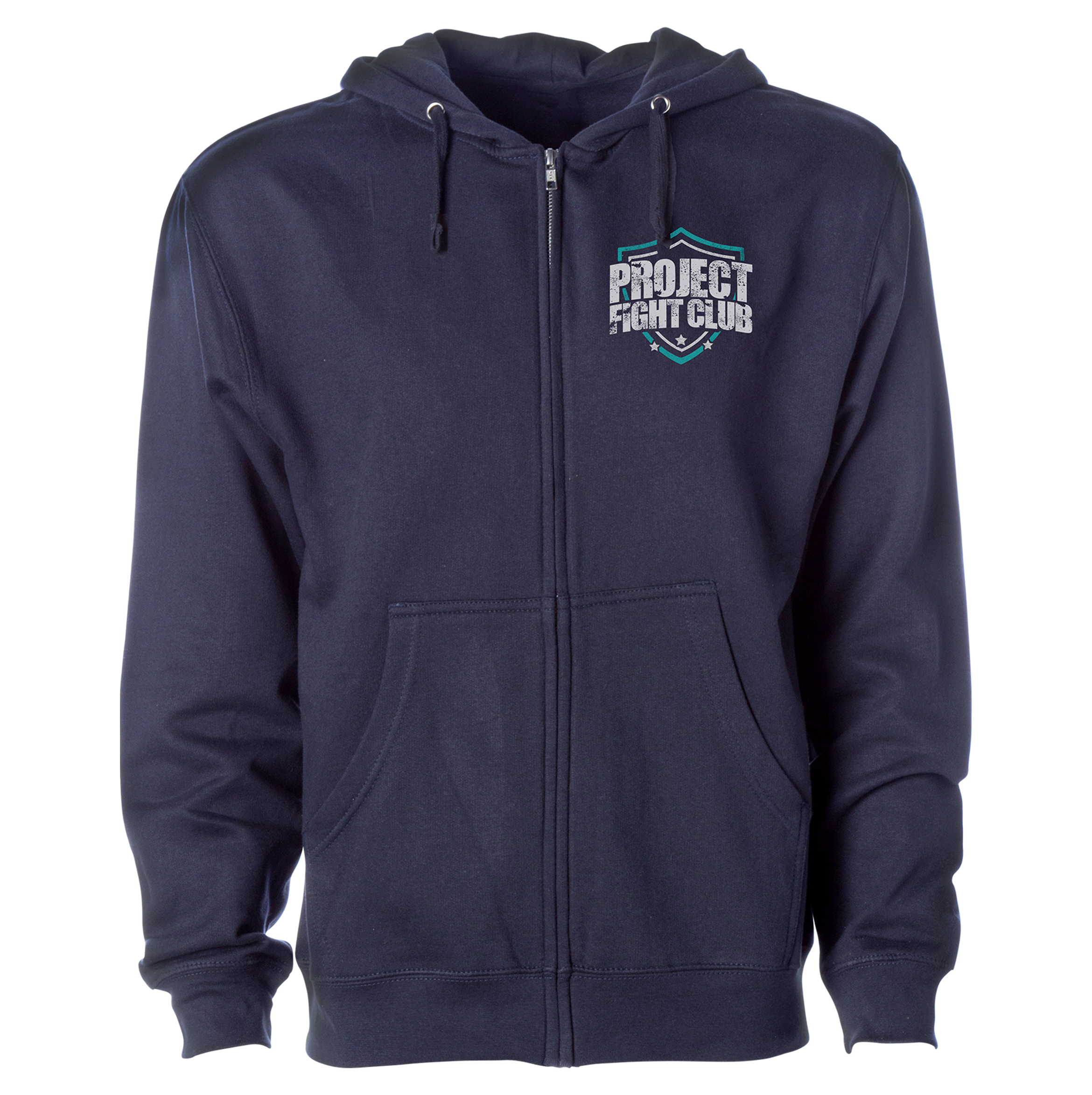 NAVY MIDWEIGHT ZIP HOODIE - FIGHT ADDICTION