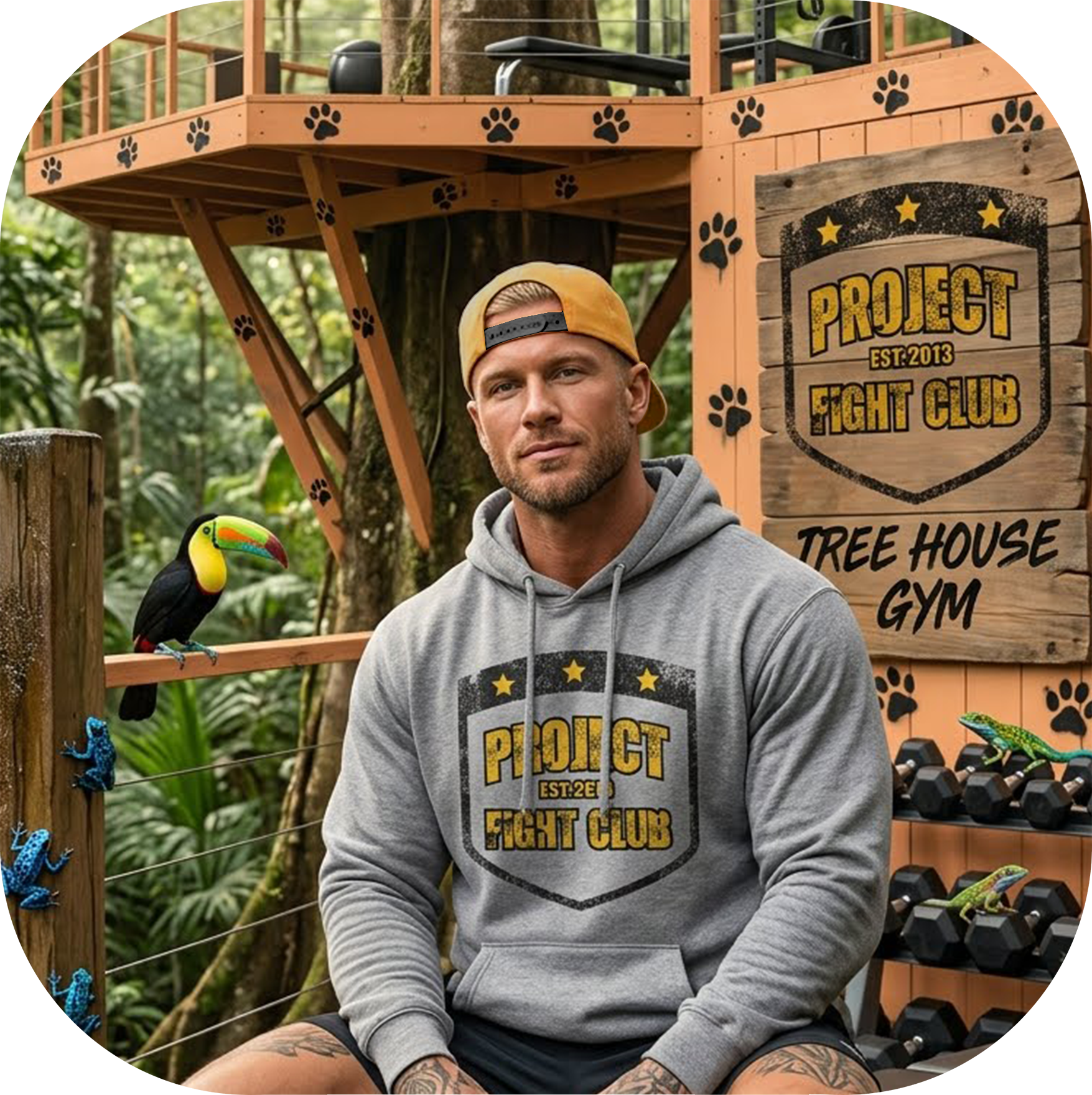 GREY MIDWEIGHT HOODIE - PROTECT ANIMALS & WILDLIFE