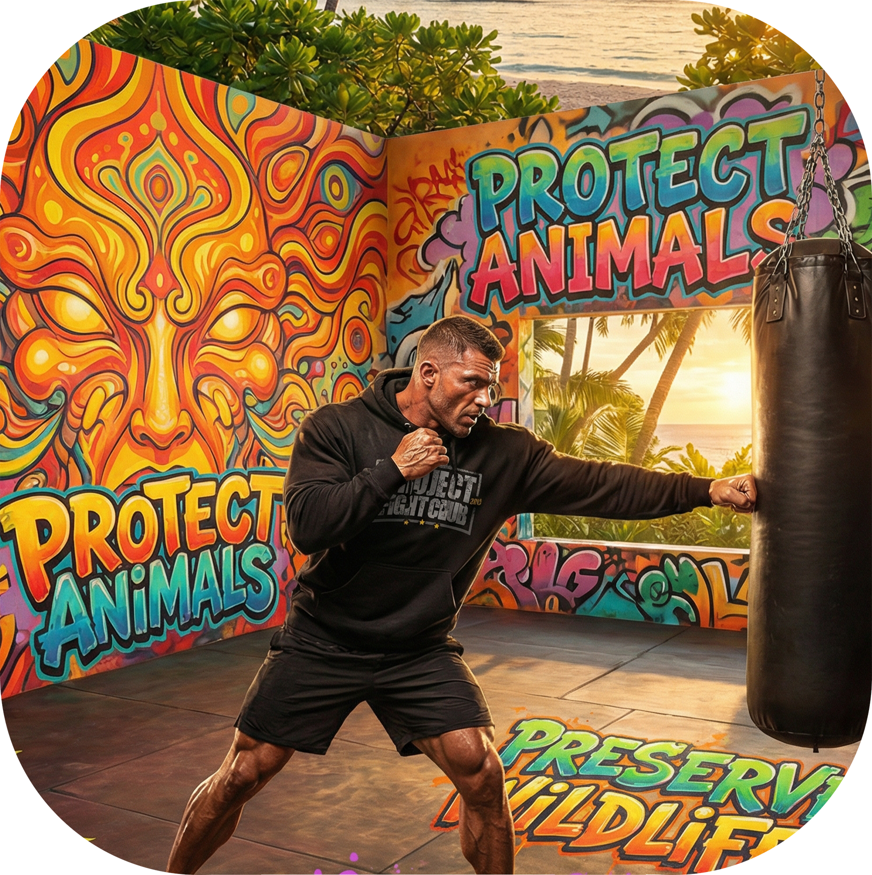 BLACK MIDWEIGHT HOODIE - PROTECT ANIMALS & WILDLIFE