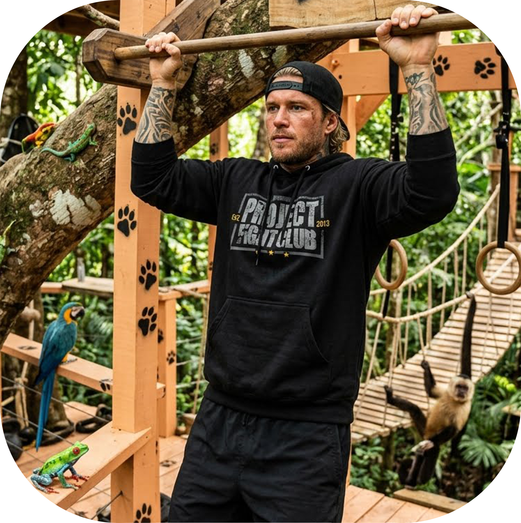 BLACK MIDWEIGHT HOODIE - PROTECT ANIMALS & WILDLIFE