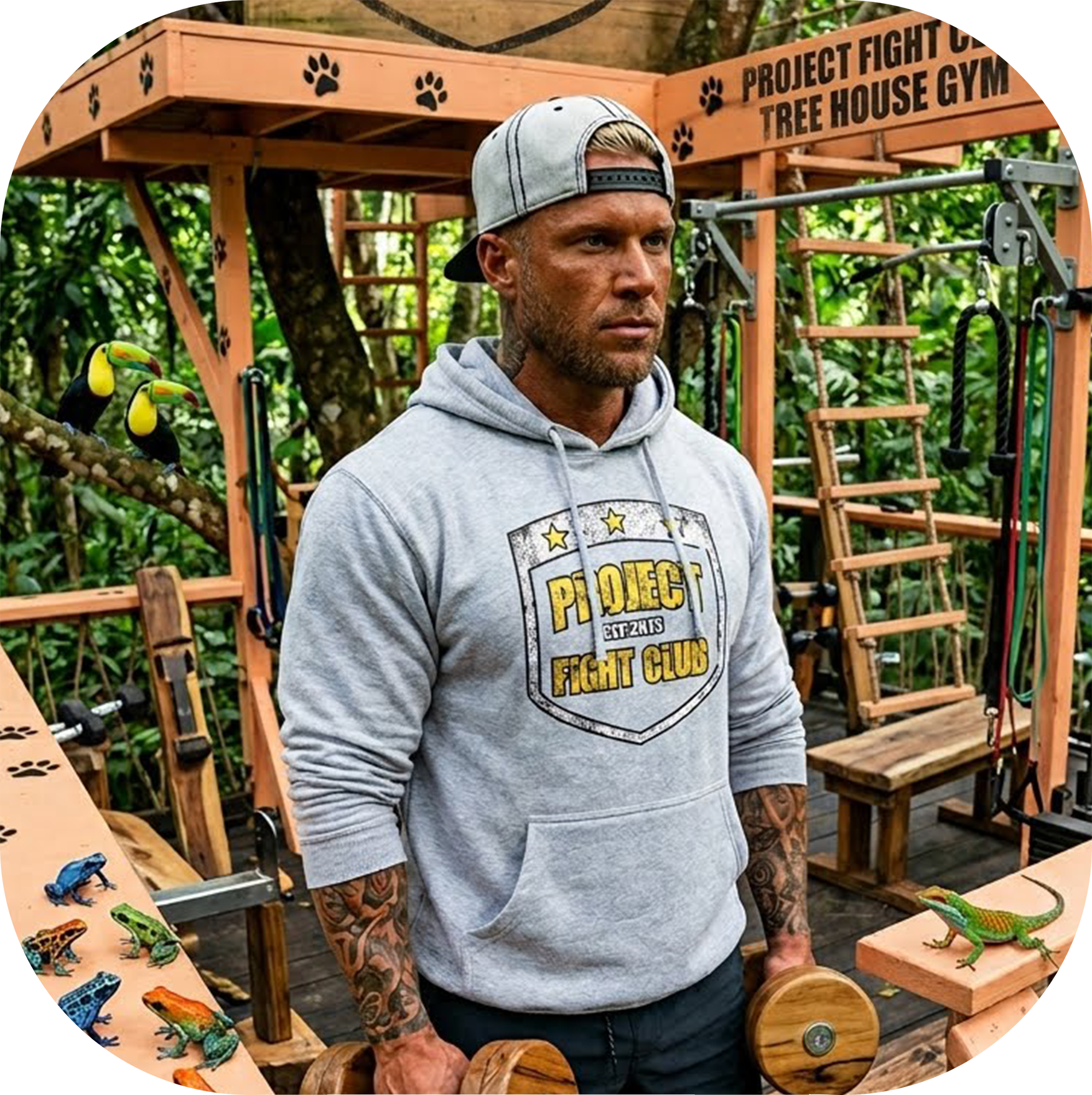 LIGHT GREY MIDWEIGHT HOODIE - PROTECT ANIMALS & WILDLIFE