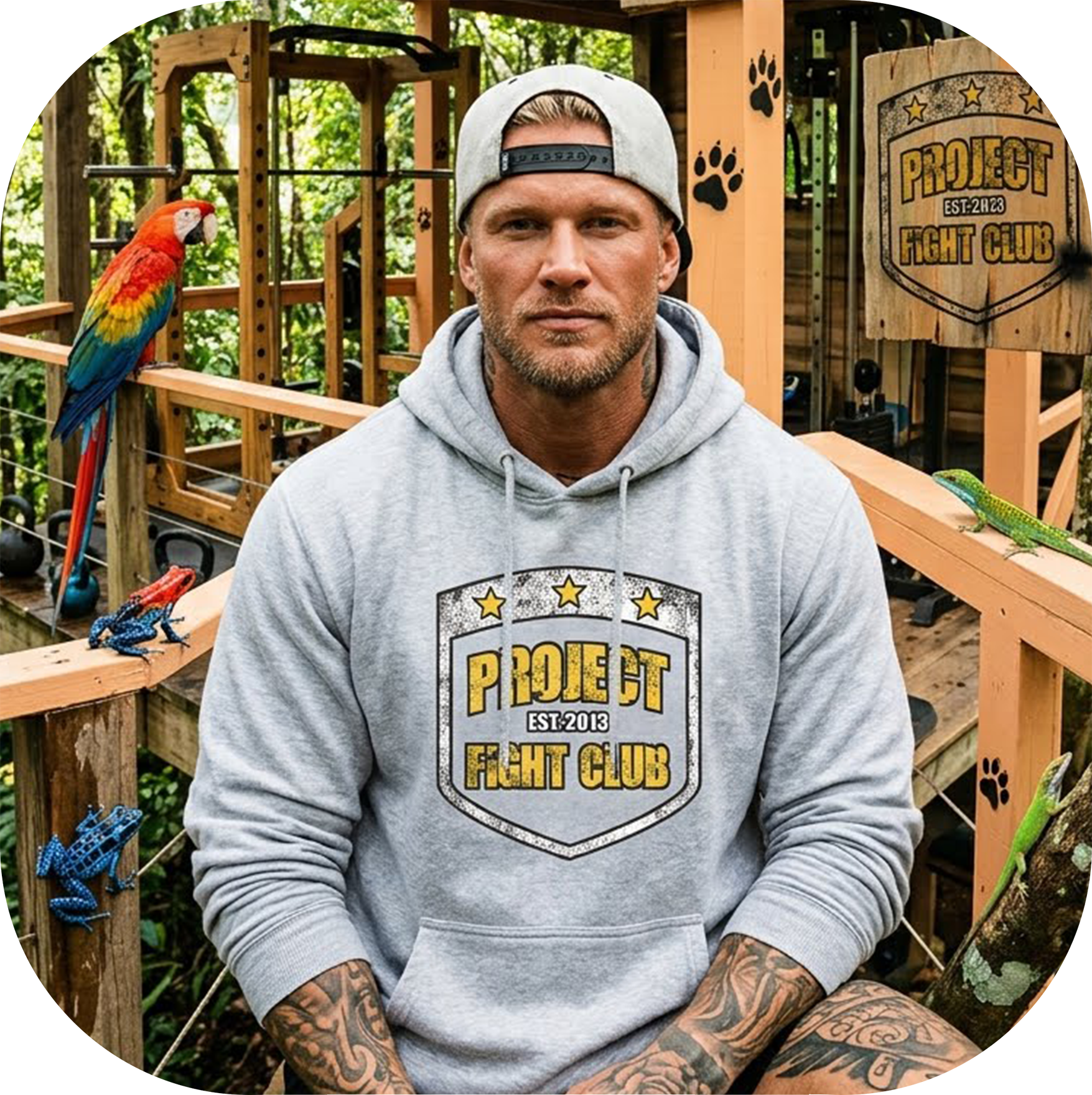 LIGHT GREY MIDWEIGHT HOODIE - PROTECT ANIMALS & WILDLIFE